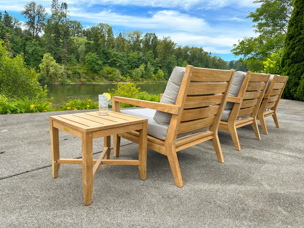 Chairs overlooking golf course